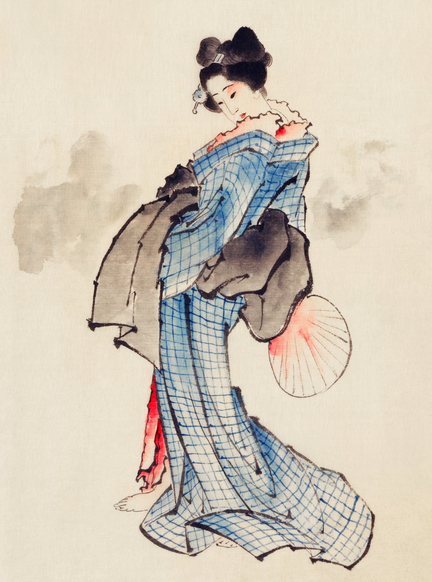 日本人 女性 着物姿 (鉛筆画) 日本人 女性 着物姿 (鉛筆画)