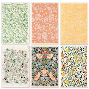 William Morris-ansichtkaarten, William Morris-printset, bloemen ansichtkaartenset, William Morris-prints, botanische print, William Morris set van 10