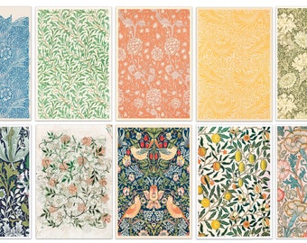 William Morris Postcards, William Morris Print Set, Floral Postcard Set, William Morris Prints, Botanical Print, William Morris Set of 10