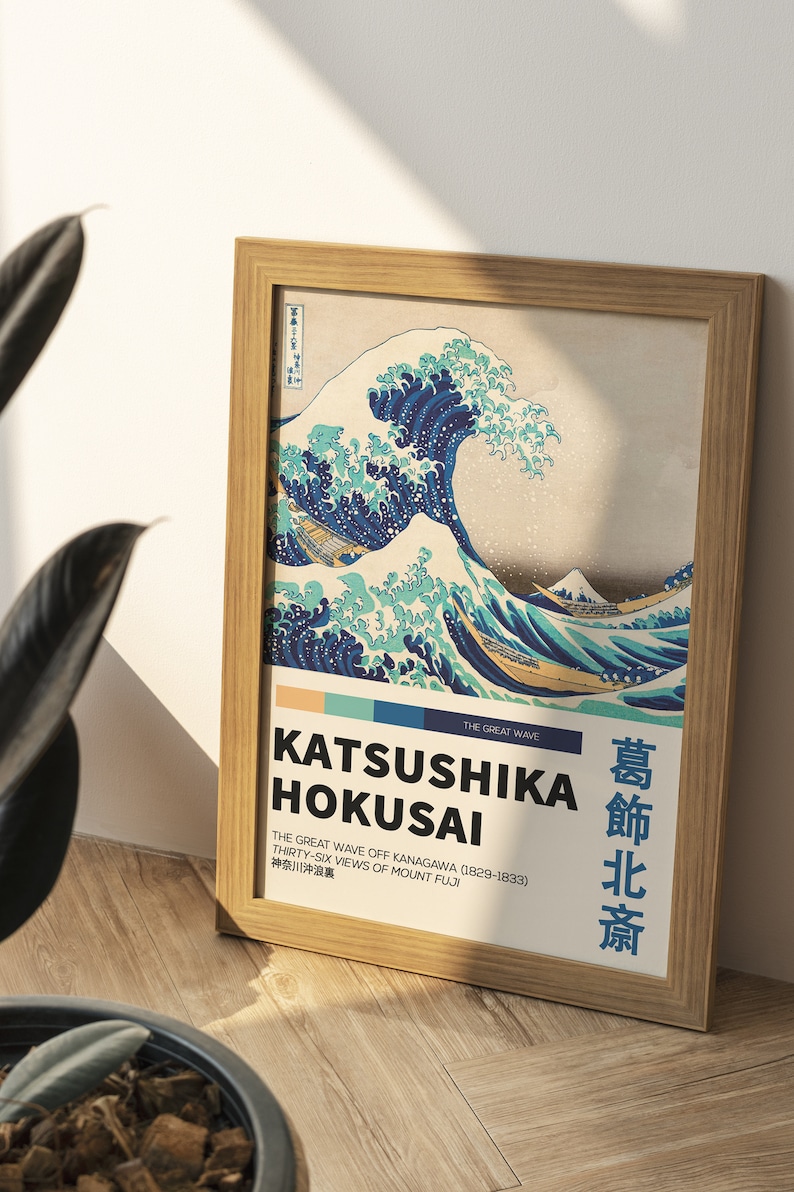 The Great Wave Off Kanagawa Poster, Japan Print, Katsushika Hokusai Print, Japanese Wave, The Great Wave Modern Print, Exhibition Poster image 3