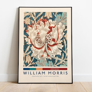 William Morris Art Print, Honeysuckle, William Morris Exhibition Poster, Floral Wall Art, Floral Pattern Print, William Morris Poster