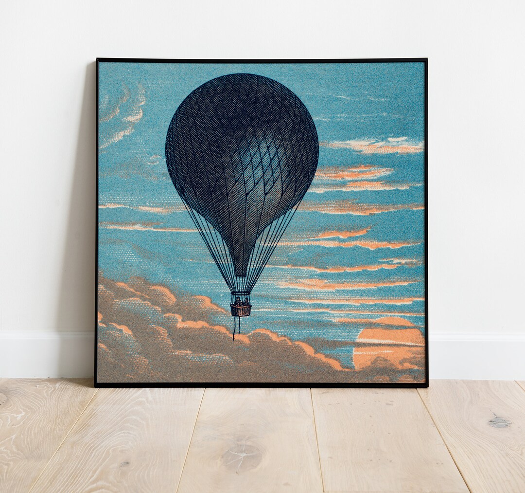 Vintage Hot Air Balloon Art Print, Le Ballon by Imprimeur E. Pichot ...