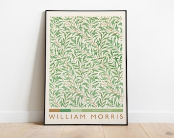 Stampa di rami di salice, stampa di William Morris, poster della mostra di William Morris, stampa di poster floreale, motivo floreale, stampa botanica