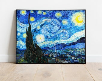 Starry Night Print, Van Gogh Starry Night Poster, Vincent Van Gogh Art, Greatest Collection, Modern Wall Art, Fine Art