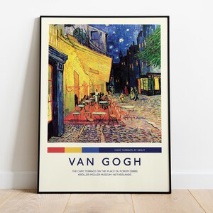 Van Gogh Cafe Terrasse bei Nacht Ausstellungsplakat, Van Gogh Wandkunst, Vincent Van Gogh Vintage Kunst, größte Sammlung, Van Gogh Plakat
