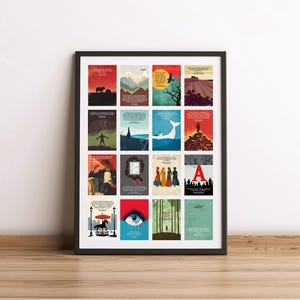 Buch Zitate Poster, Klassenzimmer Dekor, Bibliothek Dekor, Geschenk für Buchliebhaber, Buchumschlag Poster, Wand Buch Themen Wandkunst, Buch Cover Poster