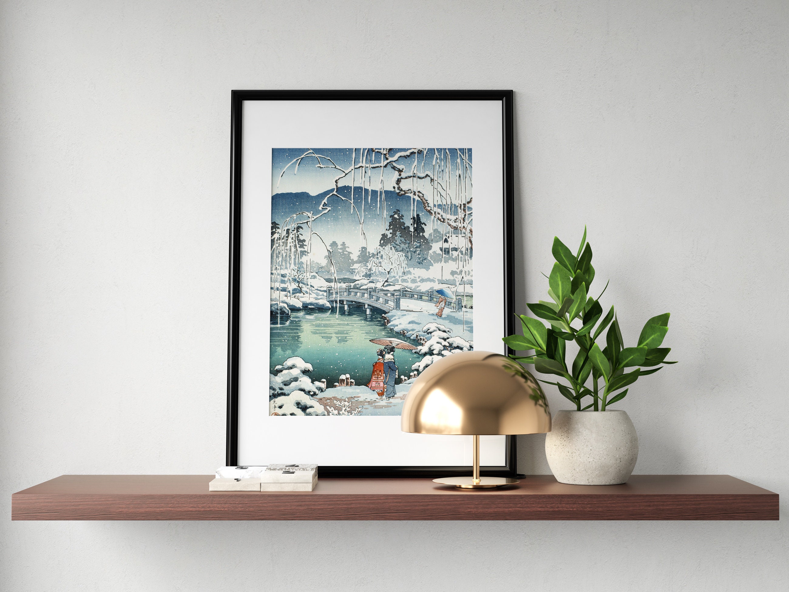 Japanese Antique Art—japan Poster—spring Snow at Maruyama in Kyoto
