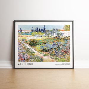 Van Gogh Print, Van Gogh Exhibition Poster, Garden at Arles, Impressionism Art, Van Gogh Flowering Garden Print