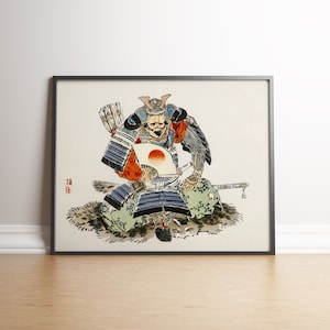 Japanese Samurai Art Print — Samurai by Kōno Bairei — Japanese Antique Art Poster — Japanese Samrai Woodblock Print — Asian Art — Wall Art