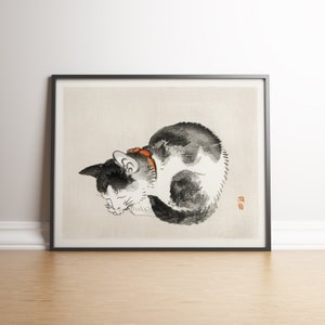 Japanese Cat Art Print, Vintage Cat, Ukiyo-e Cat, Japanese Art Print, Japanese Woodblock, Asian Wall Art, Japanese Poster