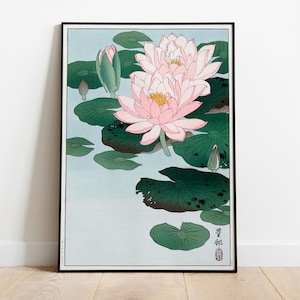Japanese Vintage Art Print  — Water Lily by Ohara Koson  — Japanese Antique Art — Asian Fine Art
