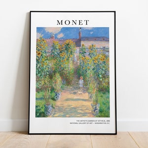 Giardino dell&#39;artista di Claude Monet, Poster di Claude Monet, Arte antica, Stampa artistica di Monet, Stampa impressionista, Paesaggi di Monet, Giclée Fine Art