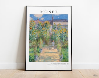 Artist's Garden by Claude Monet, Claude Monet Poster, Antique Art, Monet Art Print, Impressionist Print, Monet Landscapes, Giclee Fine Art