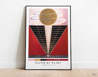 Hilma af Klint print altaarstuk nr. 2, Hilma af Klint tentoonstelling print, abstracte kunst poster, abstracte prints, moderne muurkunst