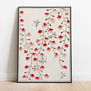 Japanese Cherry Blossoms Poster — Japanese Floral Print by Bijutsu Sekai — Japanese Antique Art Poster — Asian Fine Art — Floral Wall Art
