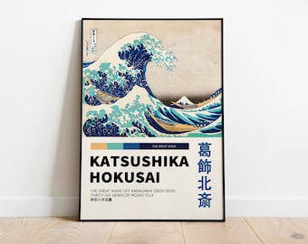 The Great Wave Off Kanagawa Poster, Japan Print, Katsushika Hokusai Print, Japanese Wave, The Great Wave Modern Print, Exhibition Poster