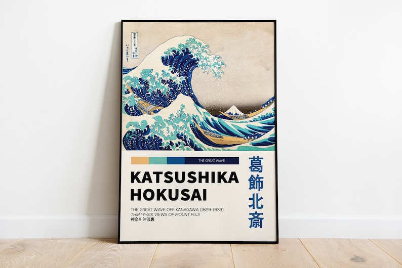 The Great Wave Off Kanagawa Poster, Japan Print, Katsushika Hokusai Print, Japanese Wave, The Great Wave Modern Print, Exhibition Poster image 1