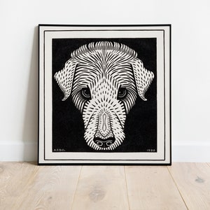 Julie de Graag Hundekopf, Vintage Hundedruck, Hunde Poster, Hundeliebhaber Geschenk, Vintage Poster, Jugendstil