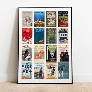 Póster de libro, póster de portada de libro, póster literario, arte de portada de libro, impresión de libro, regalo para amantes de los libros, impresión literaria, literatura clásica