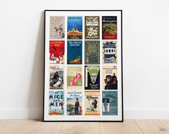 Boek poster, boek cover poster, literatuur poster, boek cover kunst, boek print, boek minnaar cadeau, literatuur print, klassieke literatuur