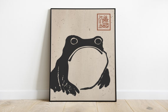 Antique Vintage Matsumoto Hoji Frog, Japan Art Print Frog Wall Art