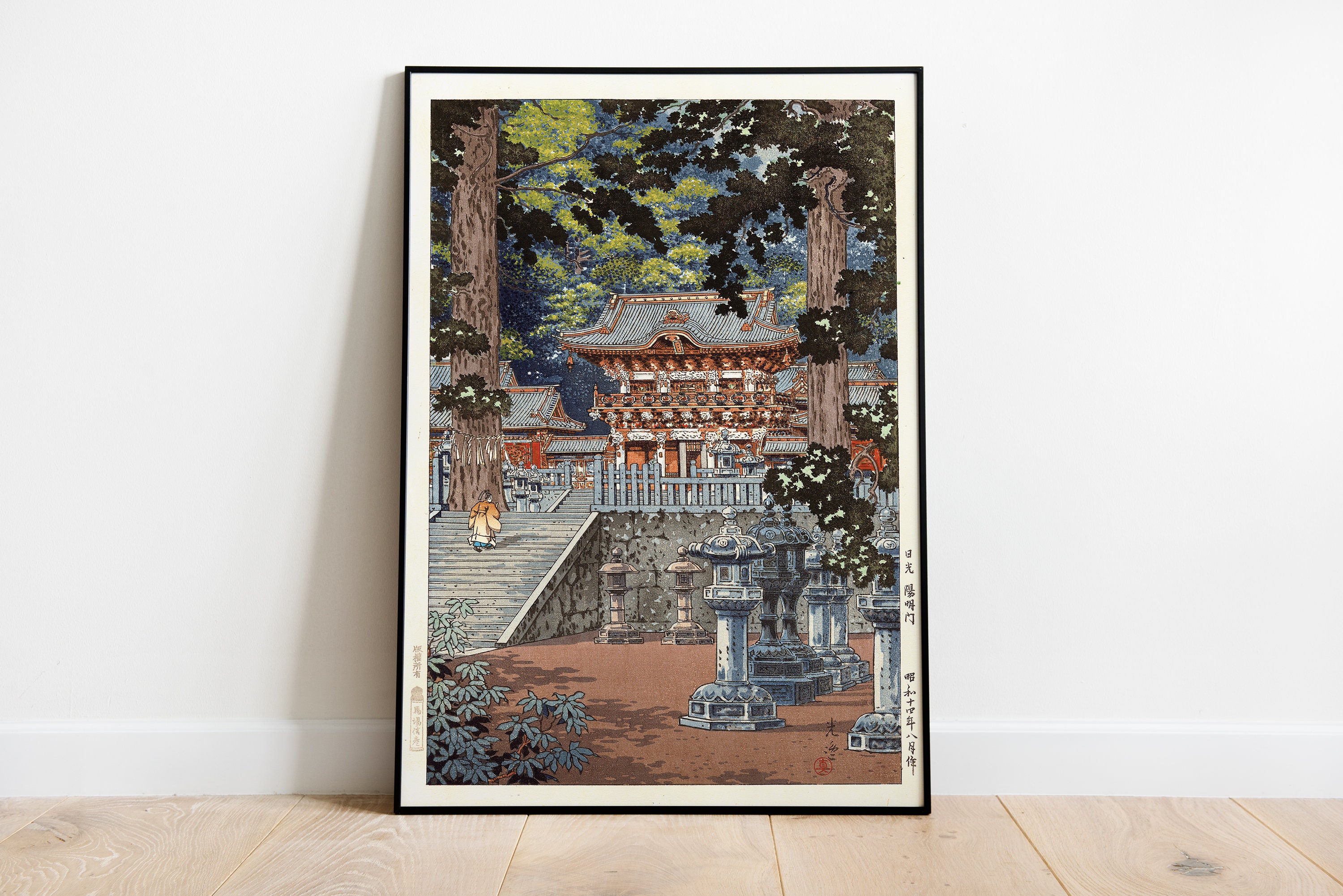 土屋光逸版画、日光陽明門、日本の美術版画、日本美術、木版画 - Etsy 日本