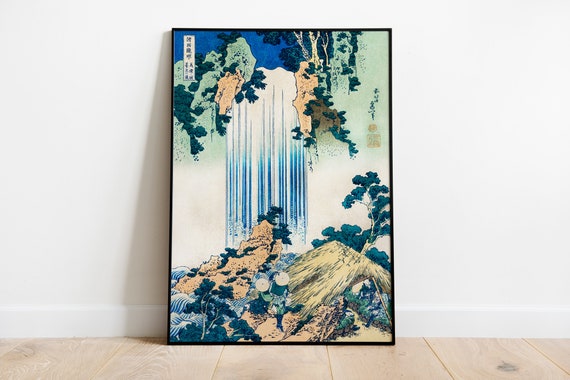 日本のアンティークアート — 葛飾北斎の養老の滝 — 日本の風景画