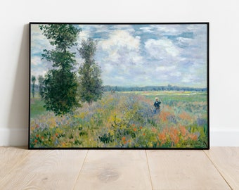 Claude Monet Poppy Fields, Claude Monet Print, Antique Art, Monet Art Print, Impressionist Print, Monet Landscapes, Giclee Fine Art