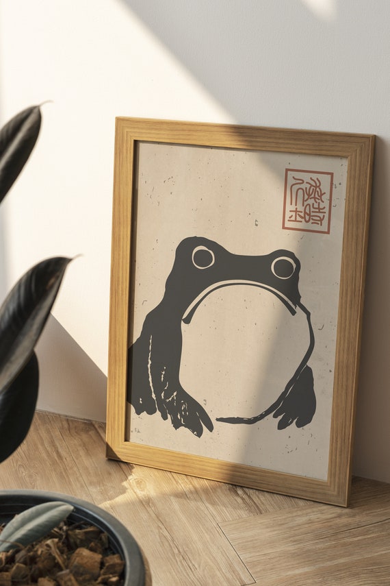 Antique Vintage Matsumoto Hoji Frog, Japan Art Print Frog Wall Art