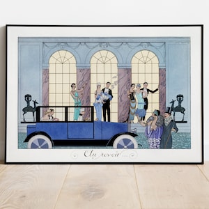 Au Revoir Print, Fashion Illustration, George Barbier Print, French Home Decor, Wall Art, Art Deco Prints, 1920s Poster