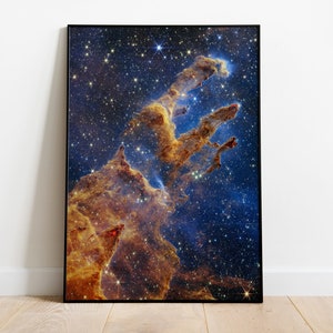Pillars of Creation James Webb, James Webb Space Telescope, Hubble Telescope Space Print Poster, JWST, NASA Prints, Space Poster