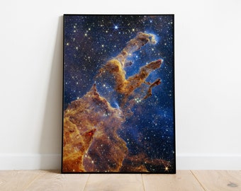 Pillars of Creation James Webb, James Webb Space Telescope, Hubble Telescope Space Print Poster, JWST, NASA Prints, Space Poster