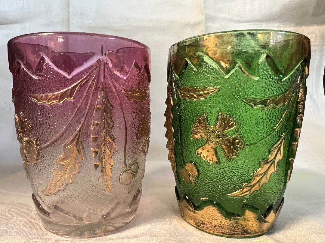 Lot 40. Antique Victorian Tumblers, Early American Pressed Glass EAPG