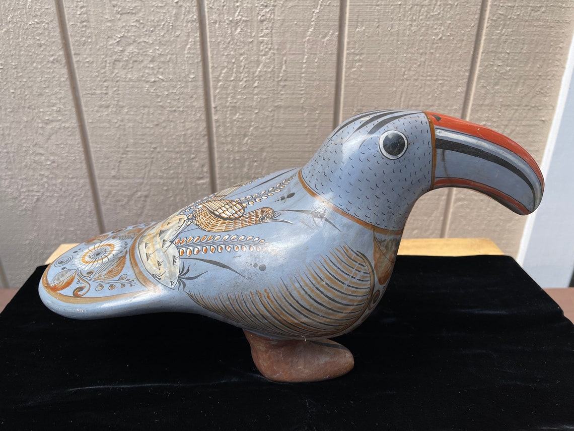 Vintage Tonala Ceramic Birds Large Toucan and Small Dove Etsy