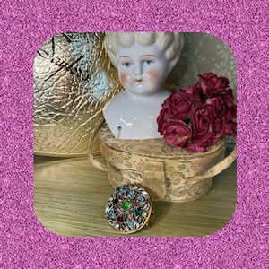Vintage Bejeweled Lipstick Case and Mirror, 1950’s