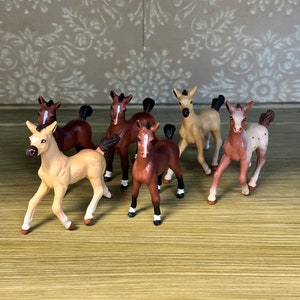 Lot of 6 Safari LTD. Foals, 3”, Arabian, Appaloosa, Bay, 1997, Made in China