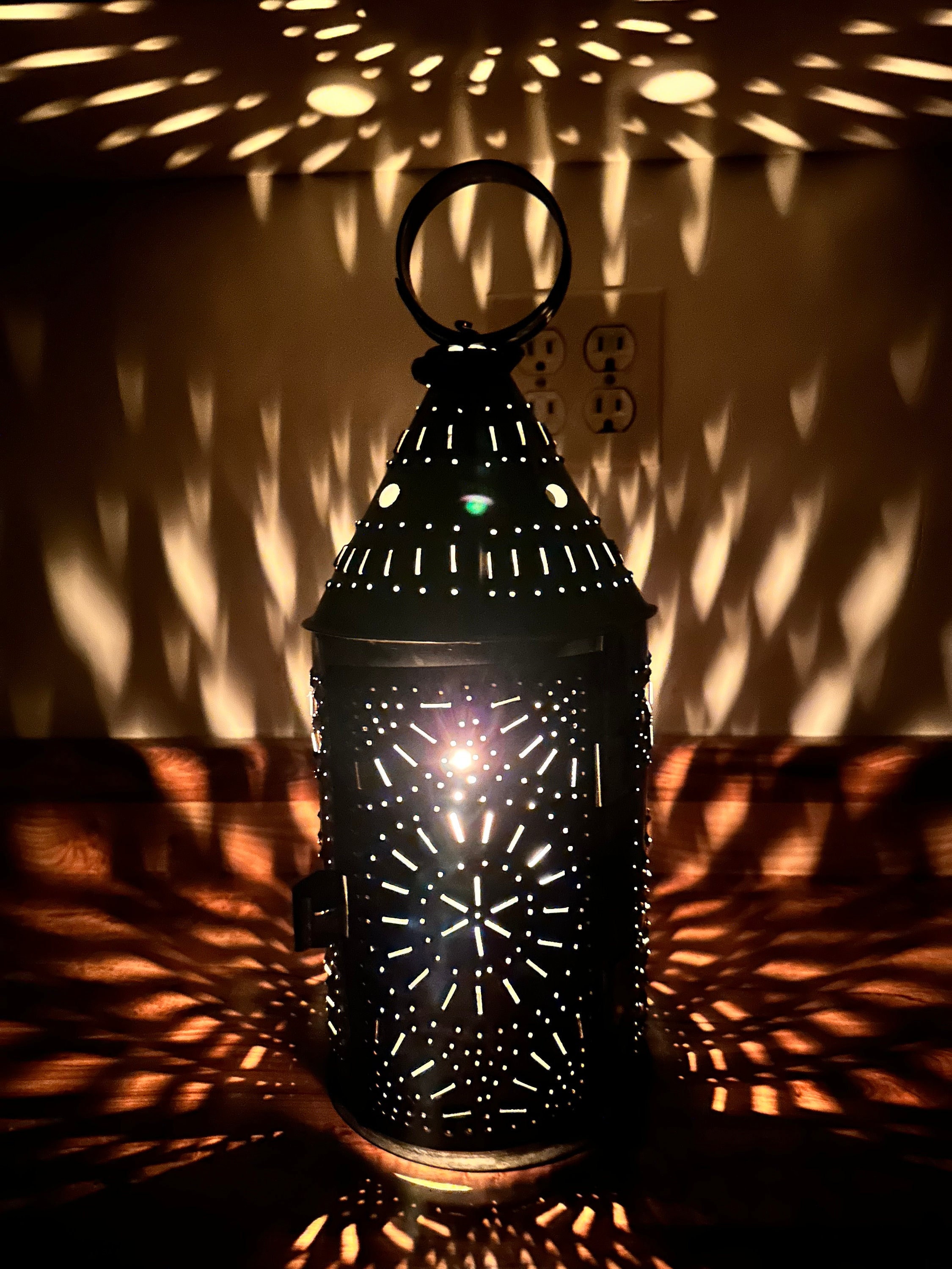 Punched tin night light deals