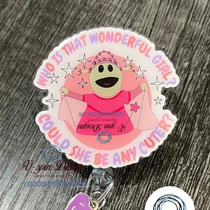 Wonderful Girl Badge Reel - Funny ID Holder for Nurse/Teacher
