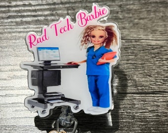 Rad Tech Badge reel/ID Holder card holder/nurse/teachers/funny badge reels/radiology badge reels