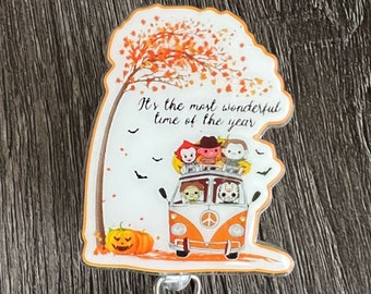 2” Acrylic-Halloween, badge reel/ID Holder