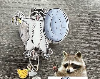 Racoon Warrior Badge reel/ID Holder card holder/nurse/teachers/fun/silly