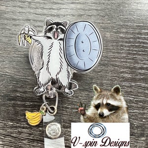Racoon Warrior Badge reel/ID Holder card holder/nurse/teachers/fun/silly