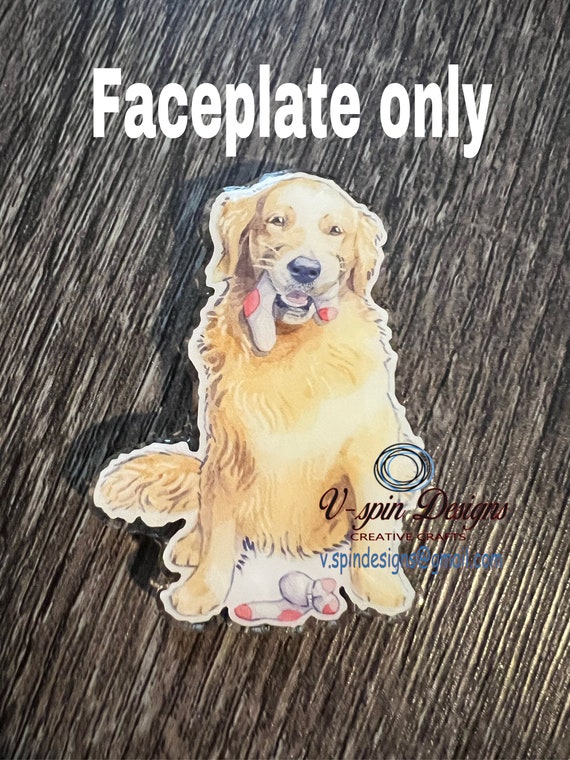 2 Acrylic Golden Retriever Dog with Socks, Retractable Badge Reel/ID Holder/card holder/dog