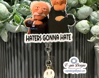 Funny "Haters Gonna Hate" Badge reel/ID Holder card holder/nurse/sarcastic/funny badge reels/silly badge reels