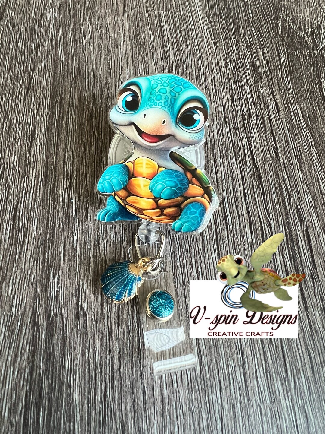 Retractable Turtles Sea Turtle Retractable Badge Reel: Acrylic ID Holder - Etsy