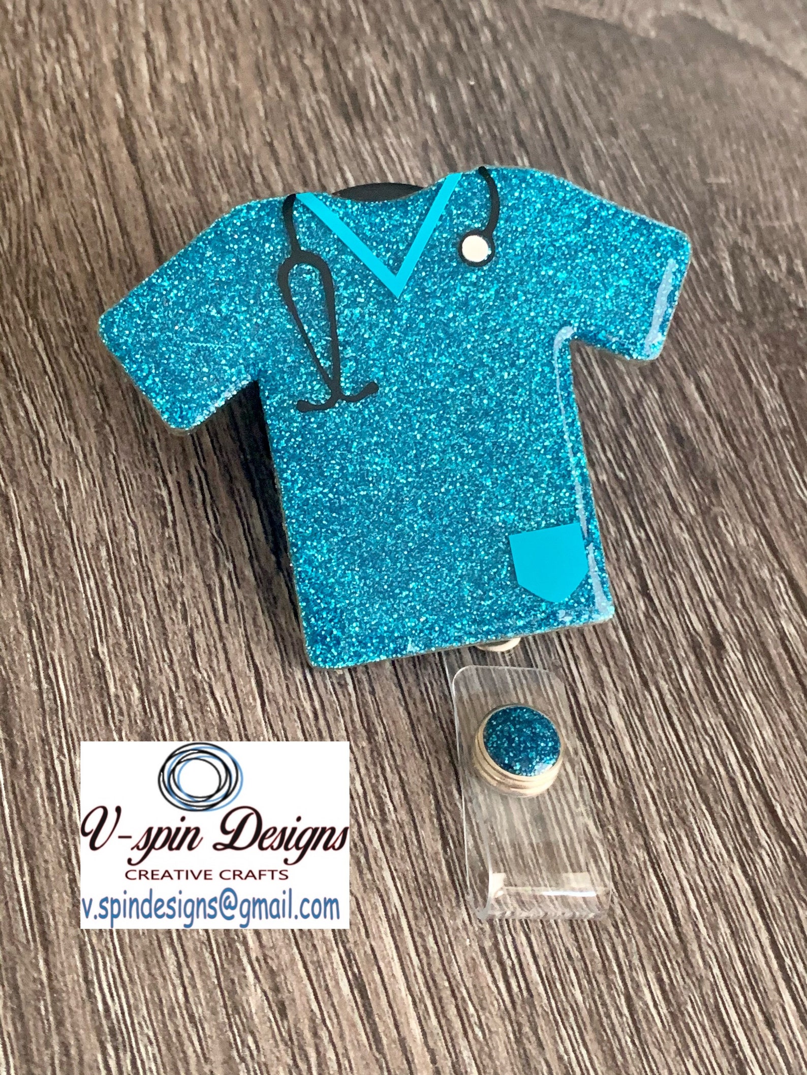 2 Personalized Scrub Top nurses badge reel/Medical ID Etsy