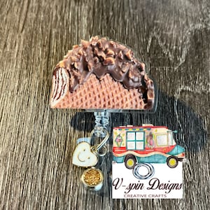 Choco Taco retractable badge reel/ID holder/nurse/card holder/teachers/students/ice cream