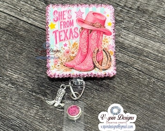 She’s from Texas Cowgirl Boots/ID holder/nurse/card holder/teachers/students/western