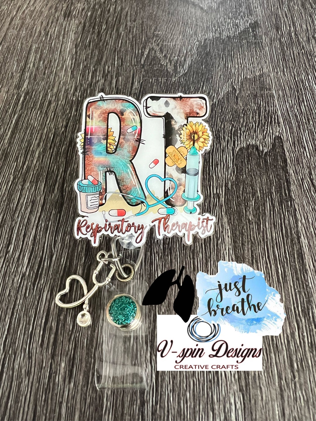 Funny Respiratory Therapist Badge Reel - 'Caution: I Have No Filter' Clip-On ID Holder For Nurses & Medical Workers