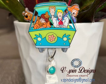 The Mystery Machine Badge Reel, Scooby Doo Badge Reel , Scooby Doo ID Holder  -  UK